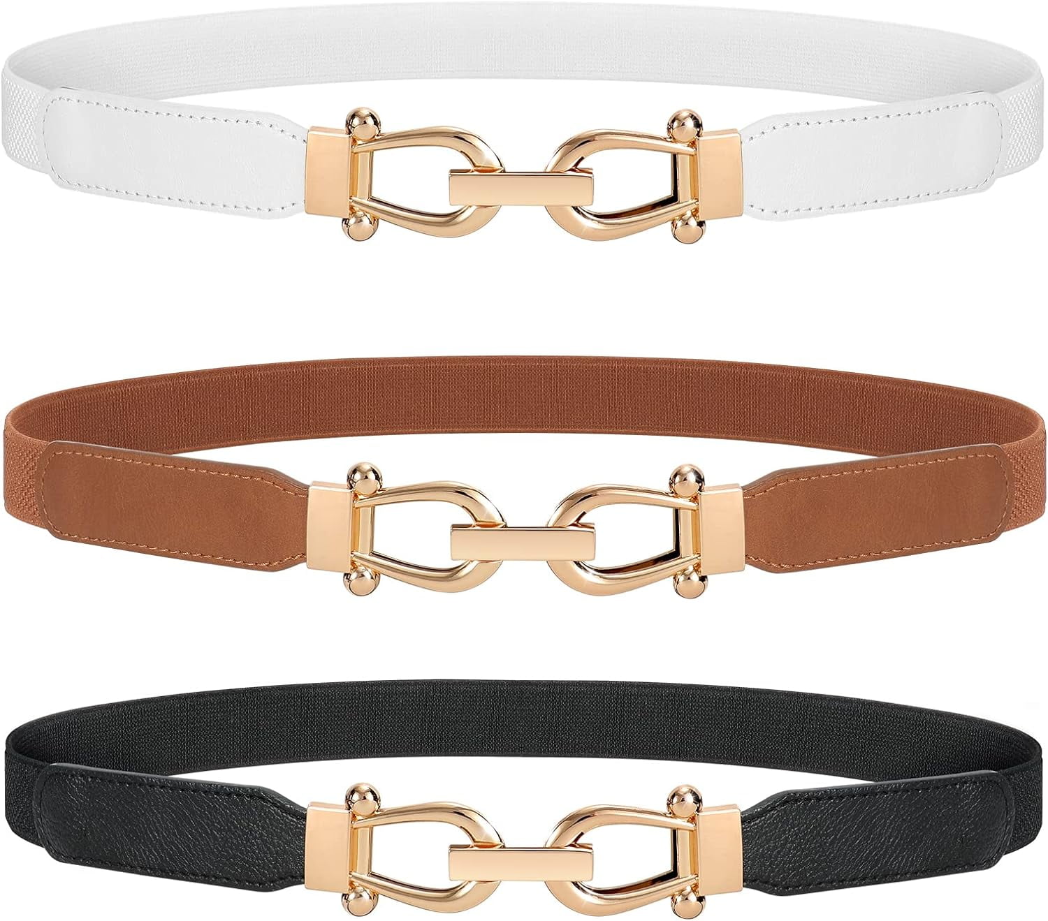 Women Stretchy Waist Belt Retro Elastic Skinny Belt for  display picture 3