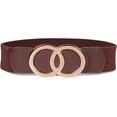 thumbnail image 1 of Women Stretchy Wide Waist Belts, Ladies Elastic Belt for Dresses Double Ring Buckle, 1 of 7