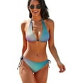 thumbnail image 1 of Women String Bikini Set Gradient Halter Triangle Bathing Suits Swimsuit, 1 of 6