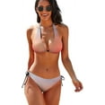 thumbnail image 1 of Women String Bikini Set Gradient Halter Triangle Bathing Suits Swimsuit, 1 of 12
