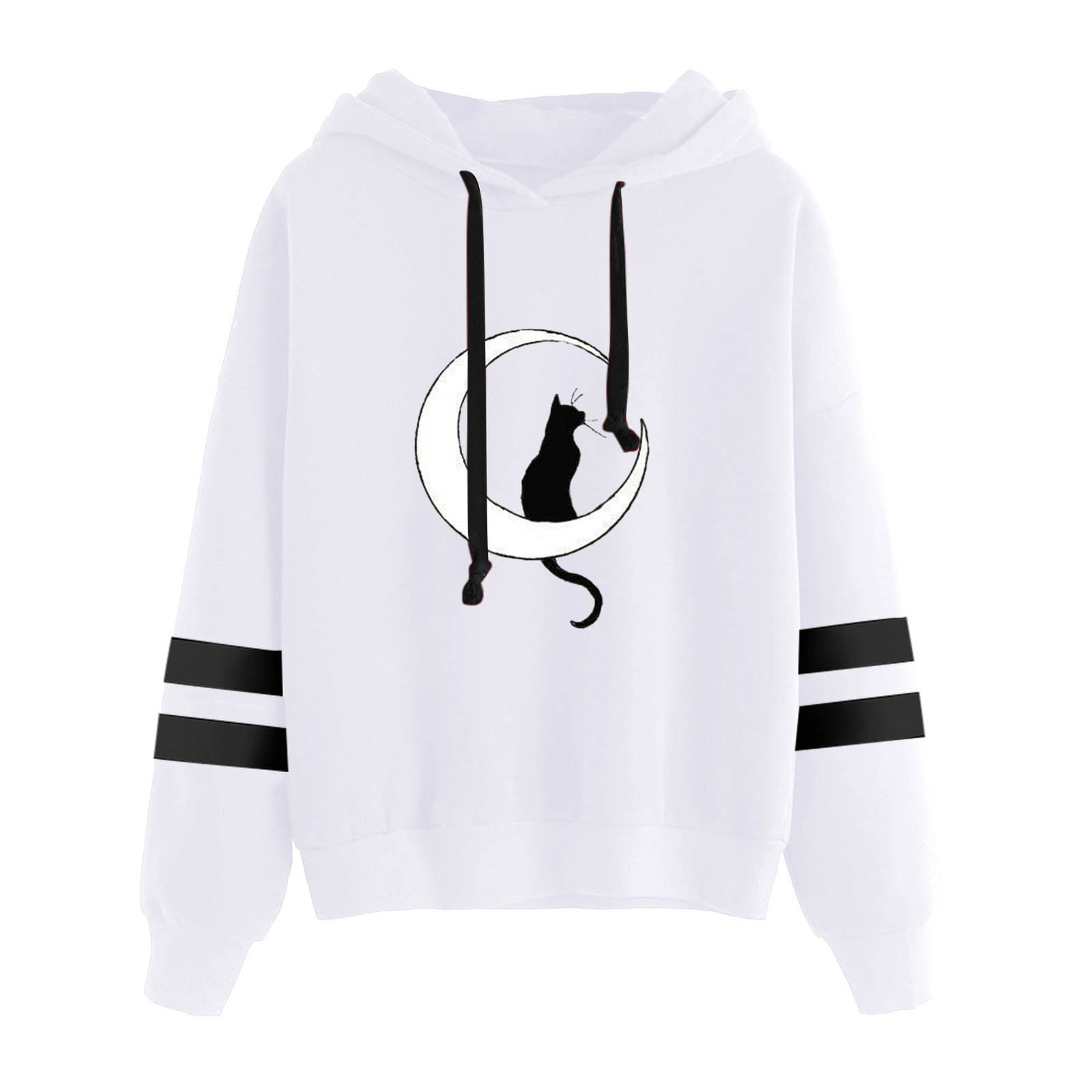 Lastesso Buy Again Orders Placed by Me Hoodies for Women Classiac Stripe  Print Blouse Tops 1/4 Button Collar Drawstring Thin Sweatshirt Soft Going  Out