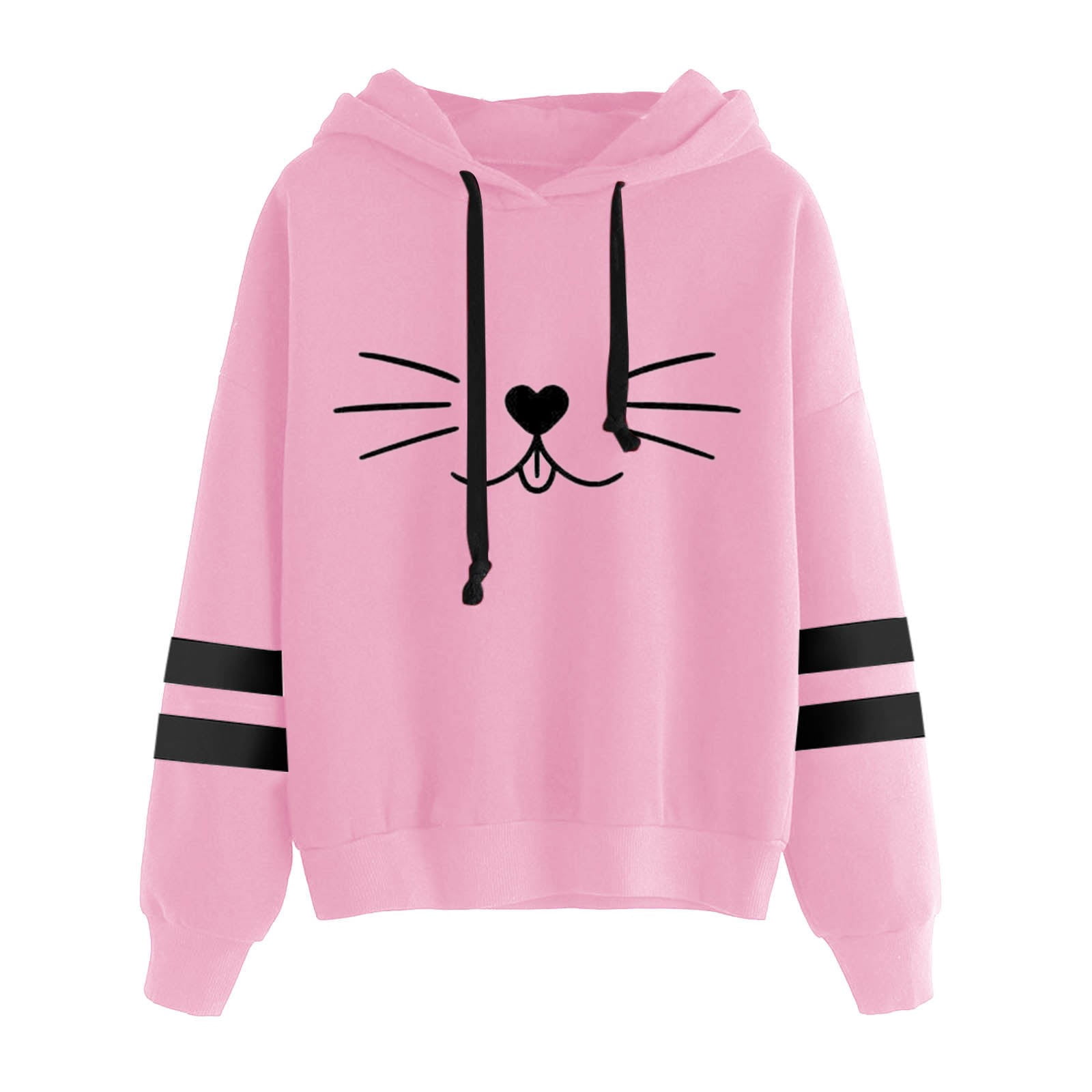Women Stripe Long Sleeves Printing Hoodie Sweatershirt Tops Knitted Hoodie  Sweater for Women Womens Hooded Long Sweatshirt Zip up Long Hoodie Women  Hoodies Sweatshirt for Women Rose Hoodie - Walmart.com