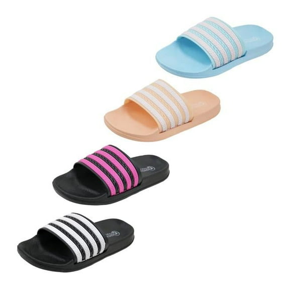 Women Stripe Slides, Assorted Color - Size 6-10 - Pack of 40
