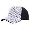 thumbnail image 1 of Women Studded Rhinestone Crystals Adjustable Baseball Cap Solid And Shiny Denim Sun Hat, 1 of 4