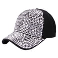 thumbnail image 1 of Women Studded Rhinestone Crystals Adjustable Baseball Cap Solid And Shiny Denim Sun Hat, 1 of 3