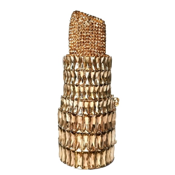 Women Stylish Lipstick Clutch Bag Luxury Rhinestone Evening Purse Crystal Handbag for Dating Party