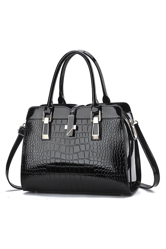 Women Stylish Luxury Tote Bag Purse Crocodile Pattern Handbag Large Capacity Cross-Body Top-Handle Satchel Bags
