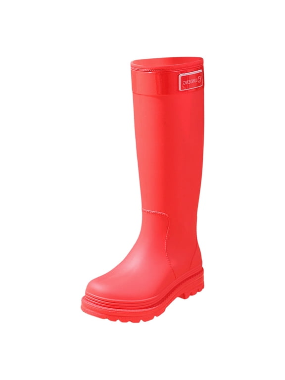 Women Stylish Rain Boots Waterproof Rubber Boots Durable Slip Resistant Muck Boots Tall Water Fishing Shoes Comfort Knee High Work Outdoor Gardening Farming