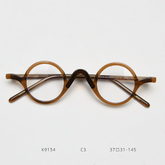 Women Stylish Small Round Brown Eyeglass Frame Men Acetate Classic Eyeglasses Glasses Frame