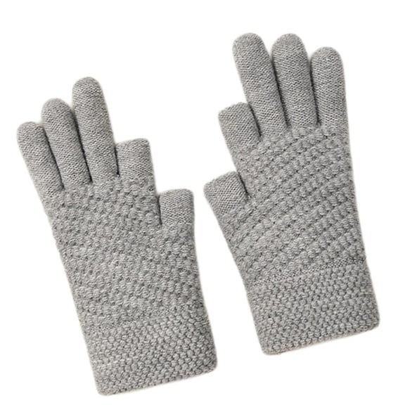 Women Stylish Thicken Thermal Gloves Thick Gloves Stylish Knit Thermal Gloves Winter Warm 2 Half Finger Gloves
