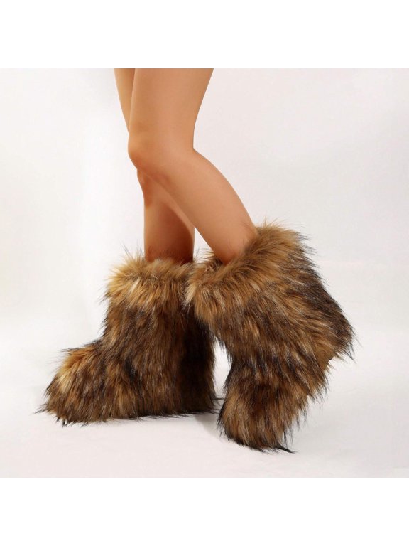 Women Stylish Winter Boots - Personalized Cute Design with Warmth & Comfort, Mid-Length Snow Boots