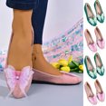 thumbnail image 1 of Women Suede Ballet Flats, Round Toe 3D Mesh Butterfly Pearl Decor Slip On Flat Shoes, Cute Casual Dress Shoes for Wedding, 1 of 8