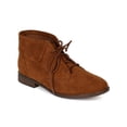 thumbnail image 1 of Women Suede Round Toe Lace Up Oxford Folded Cuff Ankle Bootie BE85, 1 of 5
