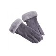 thumbnail image 1 of Women Suede Warm Gloves Velvet Thick Windproof Riding Touch Screen Glove, 1 of 1