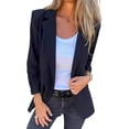 thumbnail image 1 of Women Suit Coat Lapel Long Sleeve Single-Breasted Suit Jacket Solid Color Loose Fit Casual Business Outwear, 1 of 8