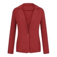 thumbnail image 1 of Women Suit Coat Lapel Long Sleeve Slim Fit Single Button Suit Jacket Solid Color Versatile Basic Jacket Business Tops Daily Wear, 1 of 8
