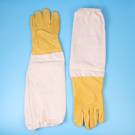 FELTECHELECTR Gloves Sturdy Leather Mesh Breathable Flexible Handling Tools Protective 1 Pair 46.00X13.00X2.00cm