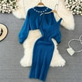 thumbnail image 1 of Women Suitable Knitted Dress Two Piece Suit Pullover Top And Dress Bodycon 2 Piece Set Midi Dress Knitted Dress Set Skirts for Women plus Size Long Dress plus Sequin Dress Business Suit for Women, 1 of 5
