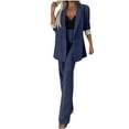 thumbnail image 1 of Women Suits 2 Piece Set Business Casual Dressy Oversized Blazer Jacket Wide Leg Dress Pantsuits Work Formal Outfits, M, 1 of 7
