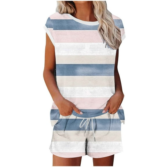 Women Summer 2 Piece Outfits New Two Piece Sets for Women Summer Short Lounge Set Casual Beach Vacation Outfits Spring Sweatsuits Tracksuit White XXL