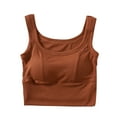 thumbnail image 1 of Women Summer 2025 Solid Color High Waist Slim Fit Built In Bra Side Split Camisole Top for Layering and Daily Wear, 1 of 6