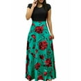 thumbnail image 1 of Sexy Dance Women Summer Autumn FloralPrint Boho Skirt Dress Short Sleeve Party Bodycon Long Maxi Dress Beach Sundress, 1 of 11