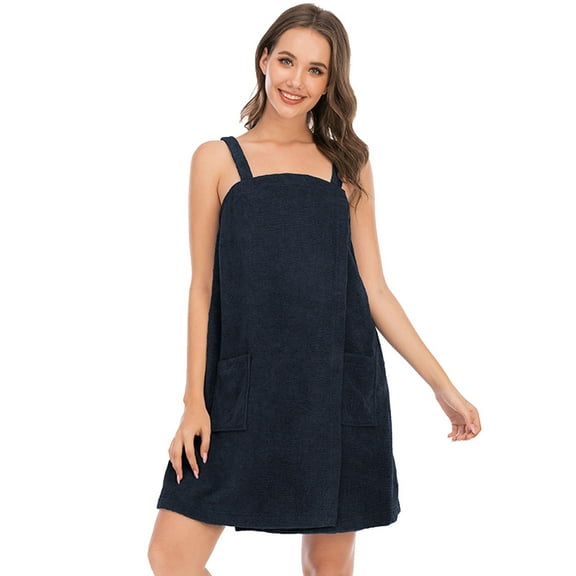 Women Summer Bathrobe Ladies Bath Dress Beauty Salon Wrap Towel Dress With Straps Bath Towel For Ladies