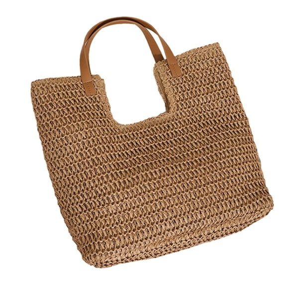 Women Summer Beach-Bag Straw Woven Tote Bag Fashion Shoulder Bag Seaside Handbag