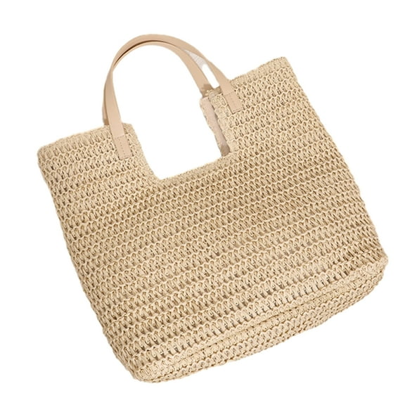 Women Summer Beach-Bag Straw Woven Tote Bag Fashion Shoulder Bag Seaside Handbag