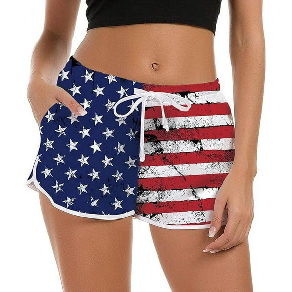 Women Summer Beach Boardshorts Quick Dry Swimwear Bottom Novelty Workout Pants with Drawstring