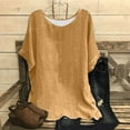 thumbnail image 1 of Women Summer Blouses Women's Short Sleeve Tops Boho Womens Tops Casual Knit Tops Plain Tee Shirts Woman Plus Size Tops, 1 of 3