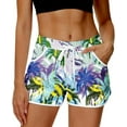 thumbnail image 1 of Women Summer Board Shorts Hawaiian Tropical Print Beach Swim Shorts with Pockets, 1 of 10