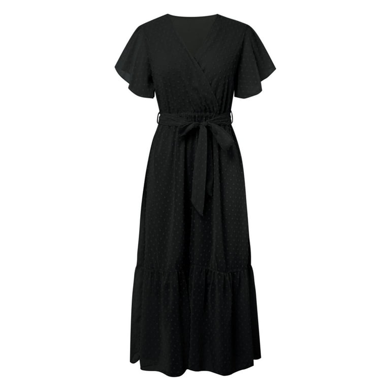 Bohemian Floral With Belt V Neck A Line Dresses Bohemian Floral With Belt V Neck A Line Dresses