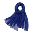 thumbnail image 1 of Women Summer Casual Colorful Multicolor Solid Color Chiffon Thin Regular Silk Scarf Scarf Blue One Size, 1 of 3