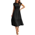 thumbnail image 1 of Women Summer Casual Dress Midi Maxi Boho Flutter Sleeve Smocked A-Line Long Elegant Solid Flowy Comfortable, 1 of 2