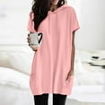 thumbnail image 1 of Women Summer Casual Fashion Short Sleeve Soild Color Hooded Long Double Pocket TShirt Top Athletic Wear Women Layering Tee for Women Casual Shirts Women Athletic Top Layering Shirt Women Womens, 1 of 6