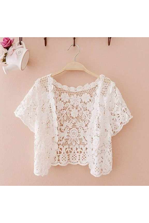Women Summer Casual Fashion Short Thin Hollow Knitted Lace Versatile Cardigan Sheer Scarf Beaded Shawl 1920s Flapper Dress plus Size Hat Knit Vintage Coats for Women 1970s Rose Shawl for Women Head