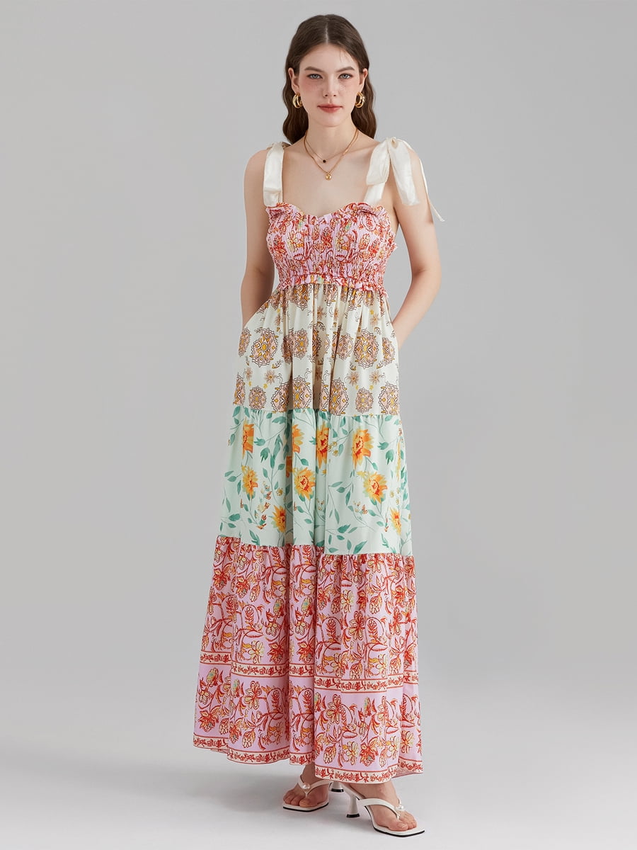 boho cutout maxi dress Desdi Floral High Low Cutout Maxi Dress Girls Will Be Girls