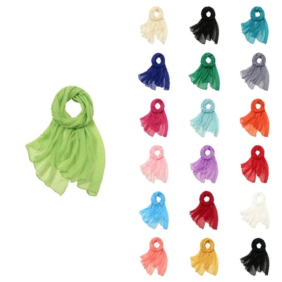 Women Summer Casual Multicolor Solid Chiffon Thin Regular Silk Sunscreen Scarf