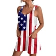thumbnail image 1 of Women Summer Casual Short Jumpsuit with Printed Pocket, Stylish Solid Color Side Pockets, Sleeveless Loose Fit, Polyester Material, 1 of 4