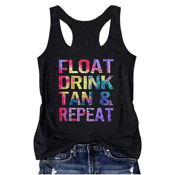 Women Summer Casual Sleeveless Tank Tops Crew Neck Graphic Basic Black Shirts Tennis Top Women 2xl Top for Women Long Tunic Camisole Stretchy Backless Tops for Women Biking Crop Top Adjustable Tops