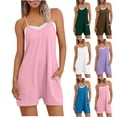 thumbnail image 1 of Swuxness Women Summer Spaghetti Straps Sleeveless Shorts Rompers Comfortable Loose Jumpsuit, 1 of 5
