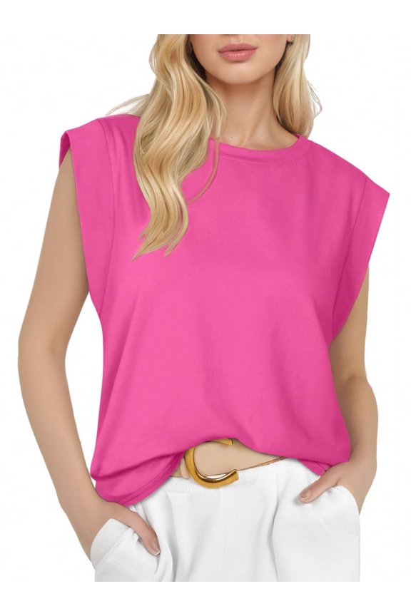 Women Summer Casual Tank Pink L