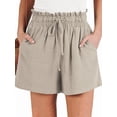 thumbnail image 1 of Women Summer Casual Wide Leg Loose High Waist Drawstring Dressy Shorts 2026 Beach Vacation Clothes Khaki M, 1 of 7