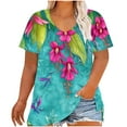 thumbnail image 1 of Women Summer Clothing Women V Neck Tshirt Graphic Floral Print Tee Shirts Plus Size Tee Shirts Dressy Casual Shirts, 1 of 5