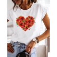 thumbnail image 1 of Women Summer Clothes Graphic T-shirt Fashion Short Sleeve Print Love Style 90s Trend Cute T Shirt Clothing Tee Female Top, 1 of 7