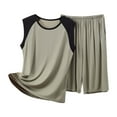 thumbnail image 1 of Women Summer Cotton Pajama Set Plus Size Soft Lounge Shorts & Sleeveless Tank Top Sleepwear for Home, 1 of 2