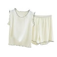 thumbnail image 1 of Women Summer Cotton Pajama Set Plus Size Soft Lounge Shorts & Sleeveless Tank Top Sleepwear for Home, 1 of 2