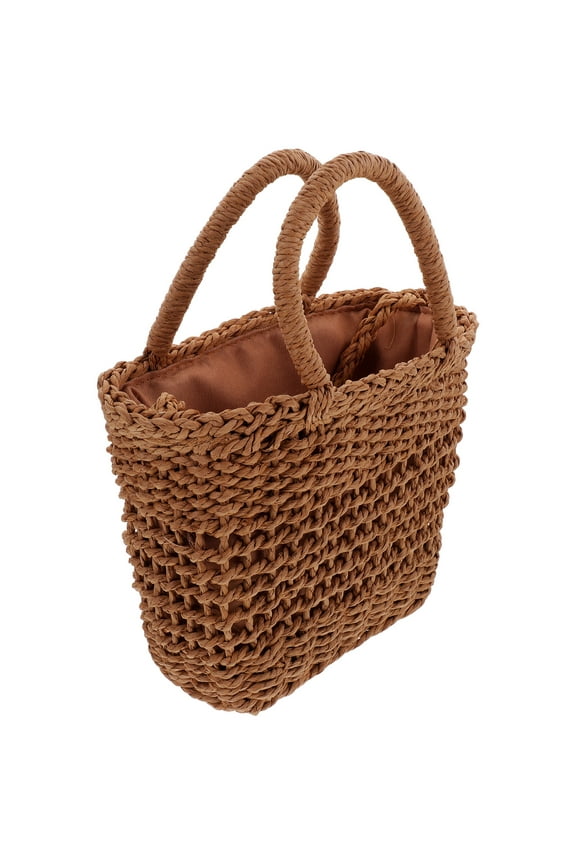 Women Summer Crossbody Bag Straw Weave Handbag Summer Drawstring Bag for Women