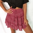 thumbnail image 1 of Women Summer Cute High Waist Ruffle Skirt Floral Print Swing Beach Mini Skirt Pencil Skirt Size 22 Skirts for Juniors Chiffon Skirt M Girls Leggings with Skirt Leopard Skirt with Pockets Skirts for, 1 of 4